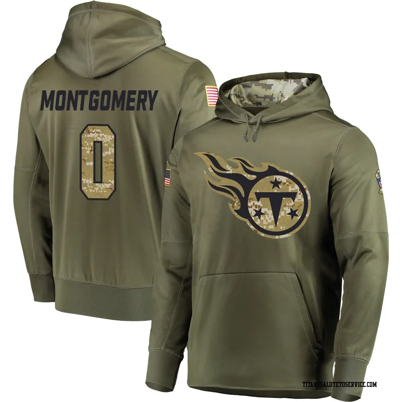Men's Tyren Montgomery Tennessee Titans Olive Salute to Service Pullover Hoodie