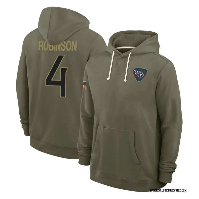 Men's Wan'Dale Robinson Tennessee Titans Olive 2025 Salute to Service Hoodie