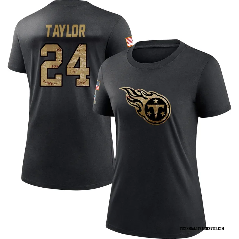 Women's Alontae Taylor Tennessee Titans Black 2020 Salute To Service Performance T-Shirt