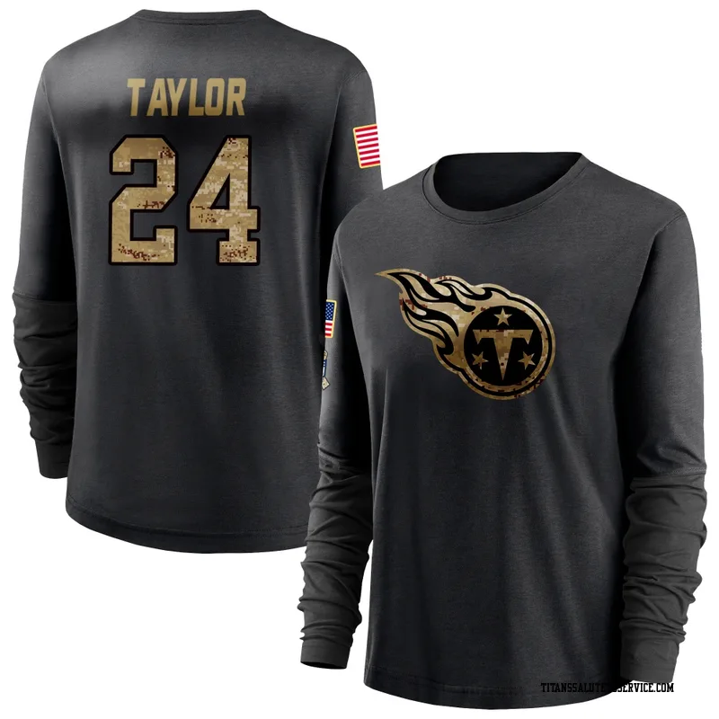 Women's Alontae Taylor Tennessee Titans Black 2020 Salute To Service Sideline Performance Long Sleeve T-Shirt