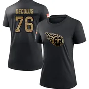 Women's Austin Deculus Tennessee Titans Black 2020 Salute To Service Performance T-Shirt