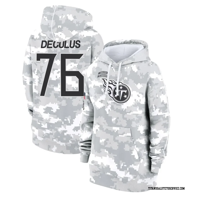Women's Austin Deculus Tennessee Titans Camo Arctic 2024 Salute to Service Club Fleece Pullover Hoodie