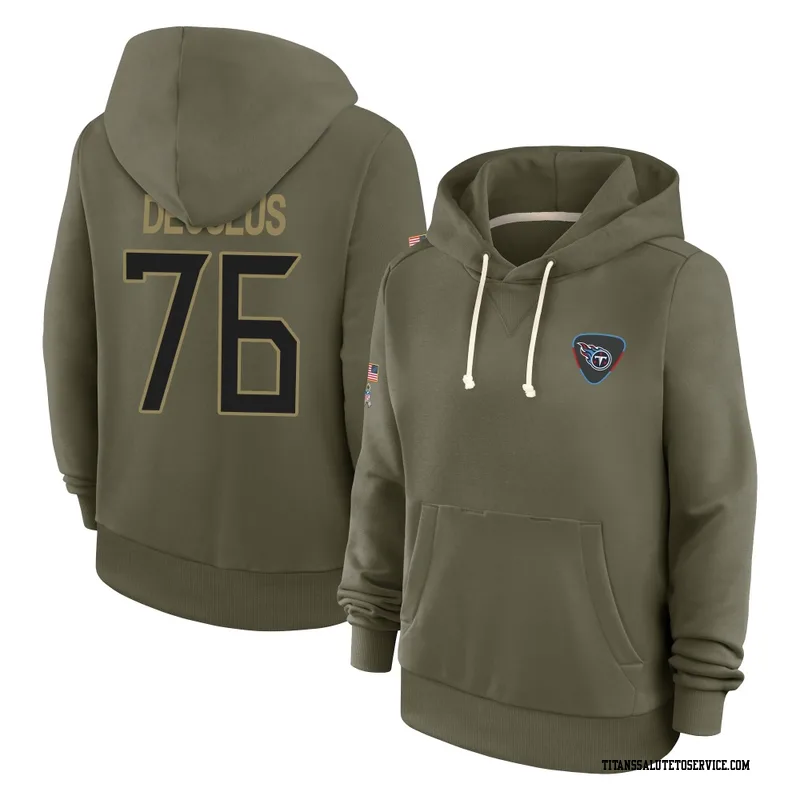 Women's Austin Deculus Tennessee Titans Olive 2025 Salute to Service Hoodie