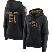 Women's Austin Schlottmann Tennessee Titans Black 2020 Salute to Service Sideline Performance Pullover Hoodie