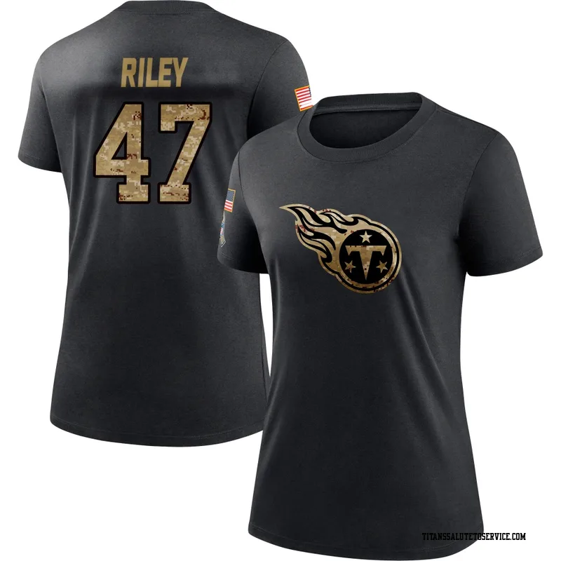 Women's Cam Riley Tennessee Titans Black 2020 Salute To Service Performance T-Shirt