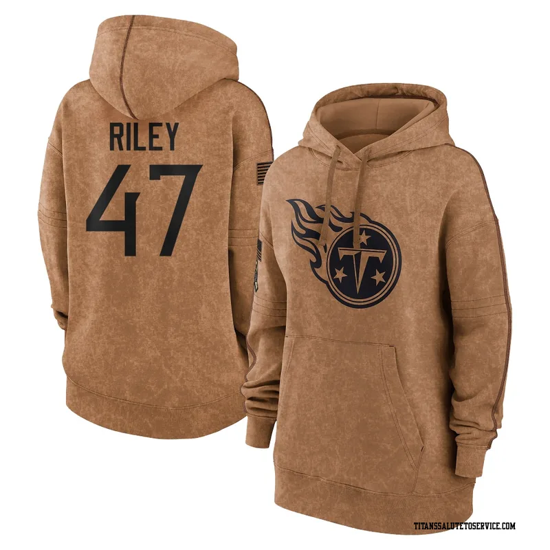 Women's Cam Riley Tennessee Titans Brown 2023 Salute To Service Pullover Hoodie