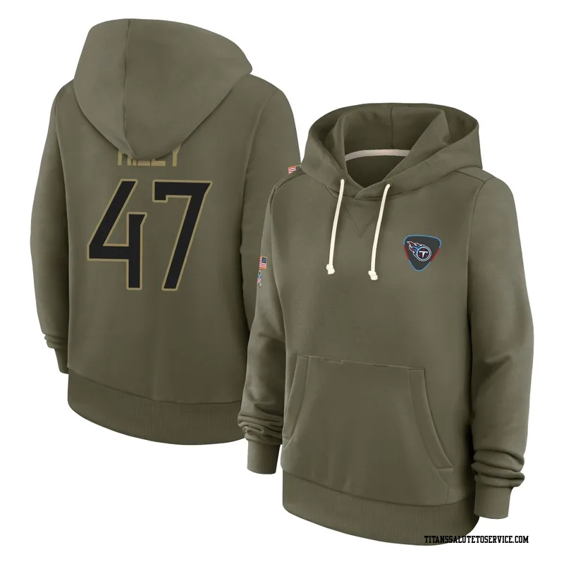 Women's Cam Riley Tennessee Titans Olive 2025 Salute to Service Hoodie