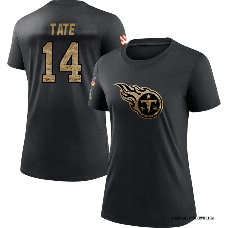 Women's Carnell Tate Tennessee Titans Black 2020 Salute To Service Performance T-Shirt