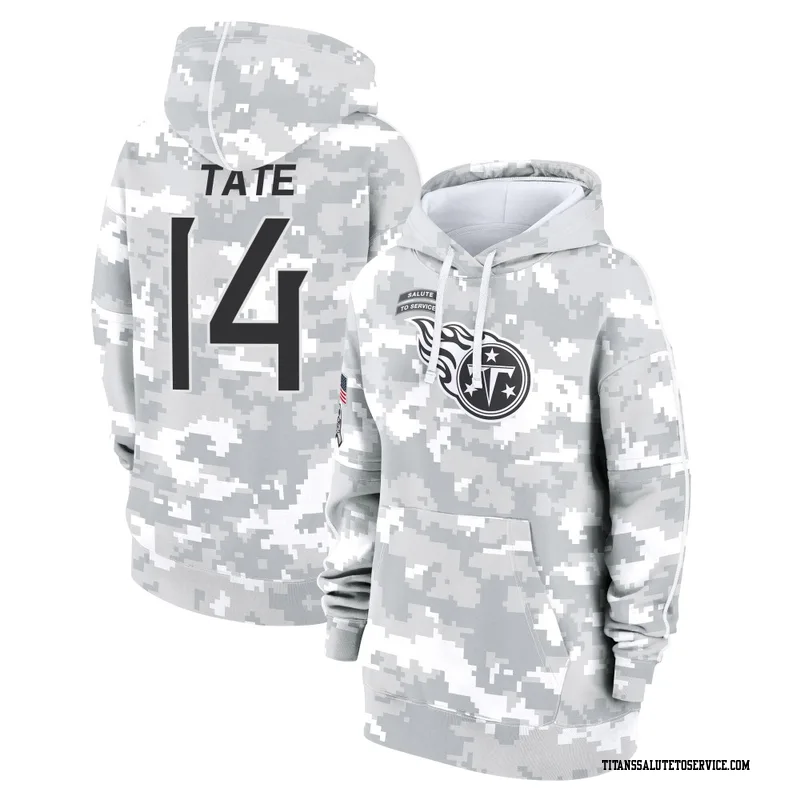 Women's Carnell Tate Tennessee Titans Camo Arctic 2024 Salute to Service Club Fleece Pullover Hoodie