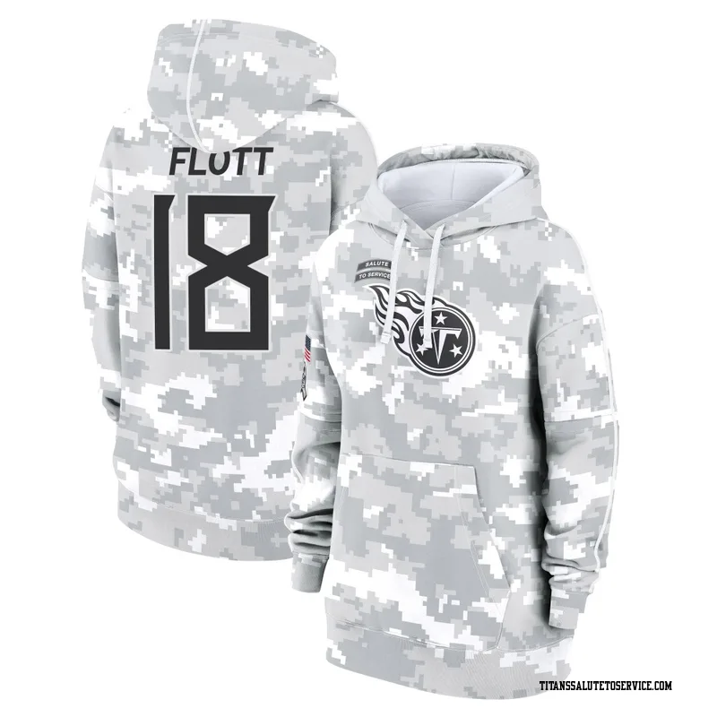 Women's Cor'Dale Flott Tennessee Titans Camo Arctic 2024 Salute to Service Club Fleece Pullover Hoodie