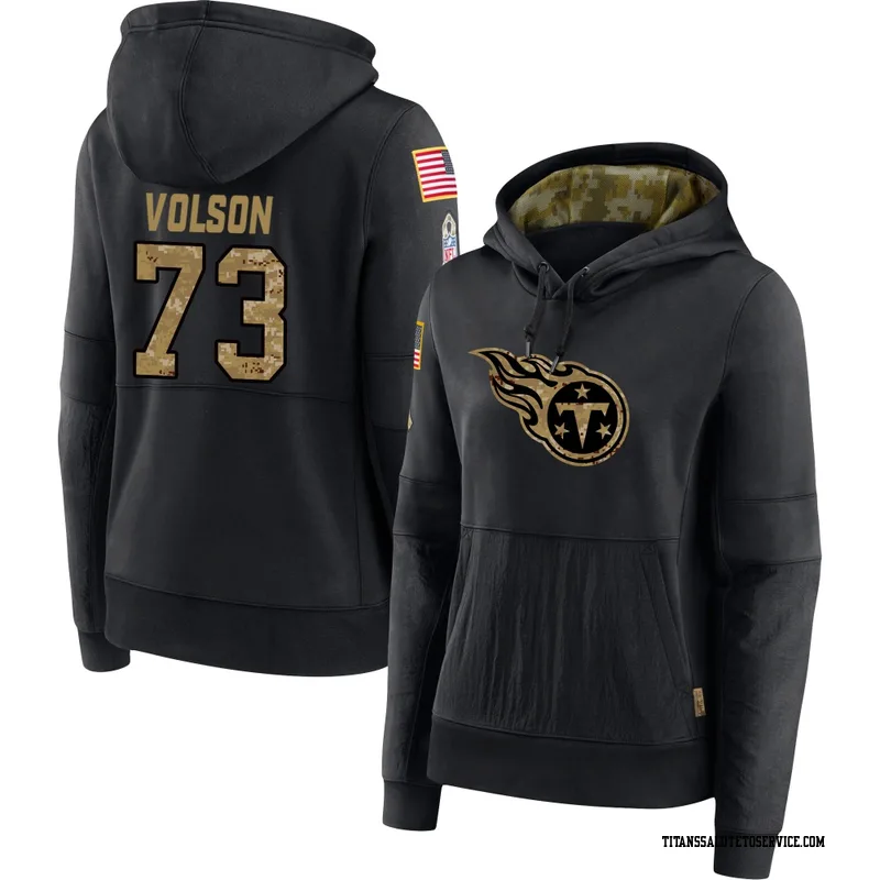 Women's Cordell Volson Tennessee Titans Black 2020 Salute to Service Sideline Performance Pullover Hoodie
