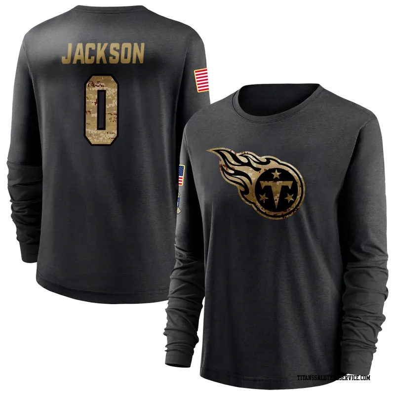 Women's Courtney Jackson Tennessee Titans Black 2020 Salute To Service Sideline Performance Long Sleeve T-Shirt