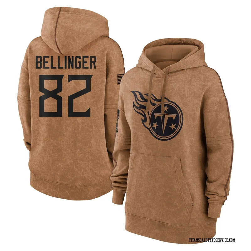 Women's Daniel Bellinger Tennessee Titans Brown 2023 Salute To Service Pullover Hoodie