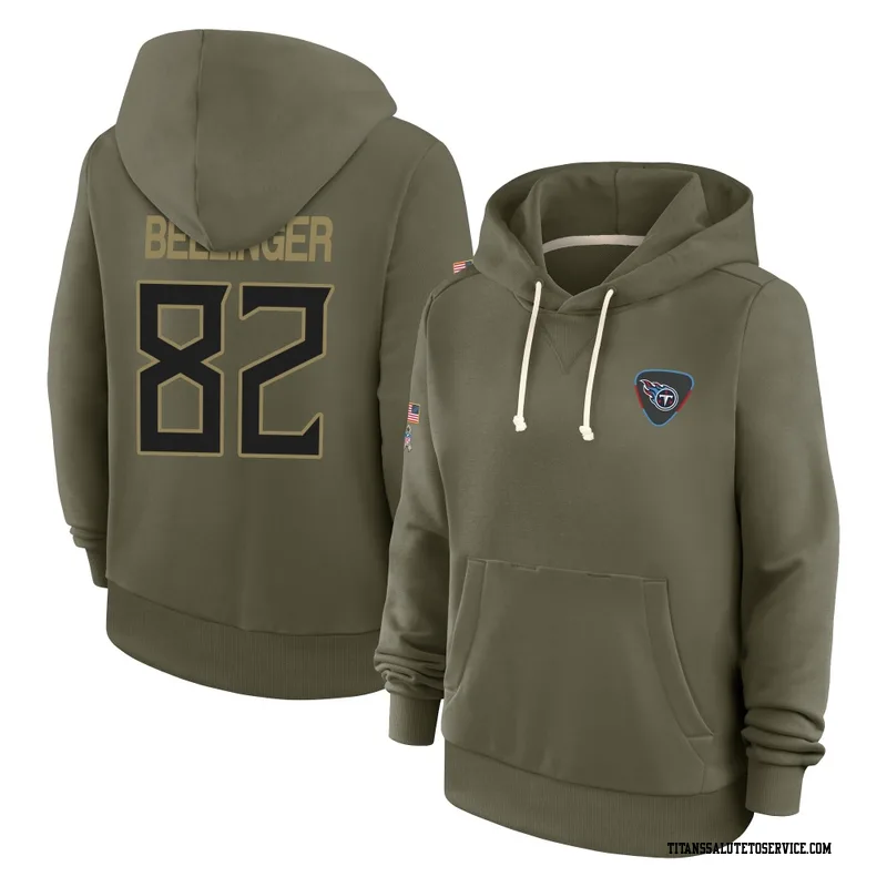 Women's Daniel Bellinger Tennessee Titans Olive 2025 Salute to Service Hoodie