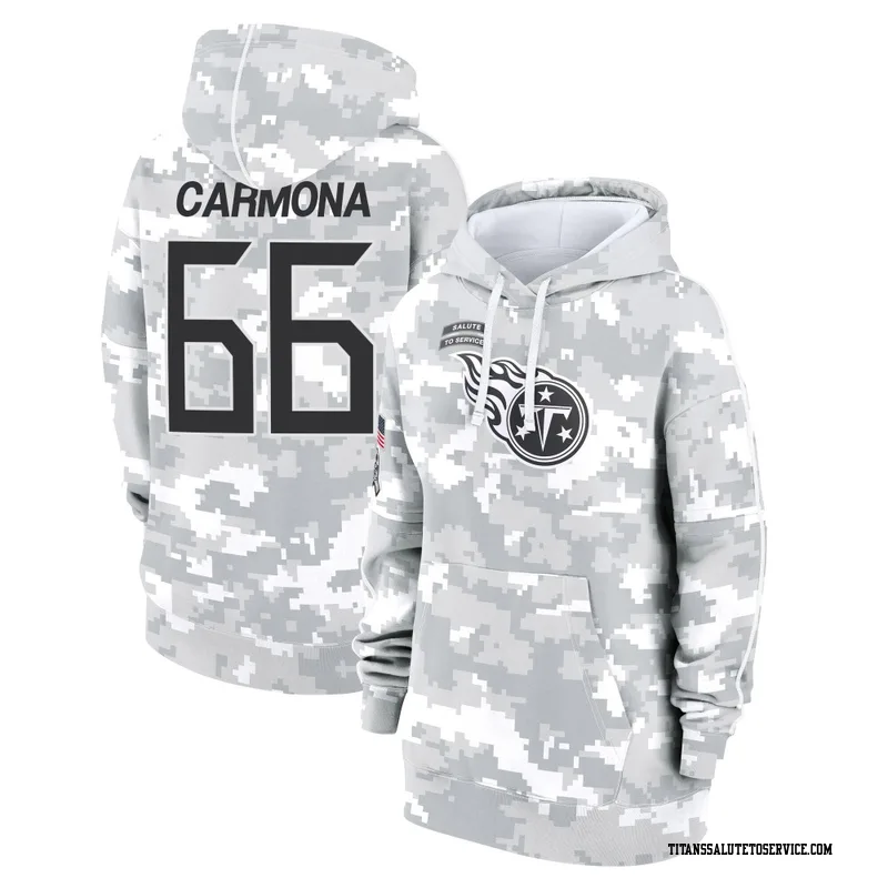 Women's Fernando Carmona Tennessee Titans Camo Arctic 2024 Salute to Service Club Fleece Pullover Hoodie