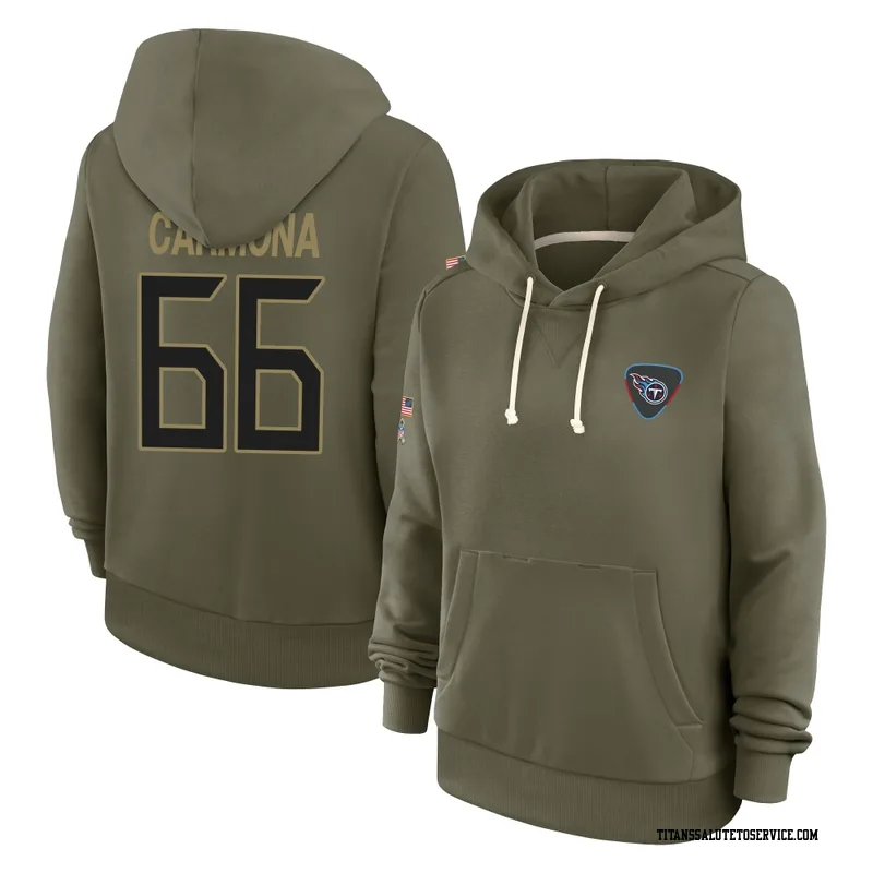 Women's Fernando Carmona Tennessee Titans Olive 2025 Salute to Service Hoodie