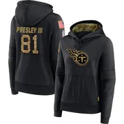 Women's Hal Presley III Tennessee Titans Black 2020 Salute to Service Sideline Performance Pullover Hoodie