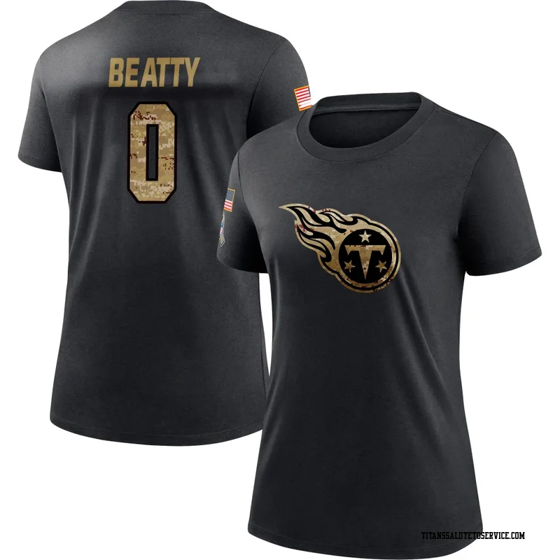 Women's Hank Beatty Tennessee Titans Black 2020 Salute To Service Performance T-Shirt