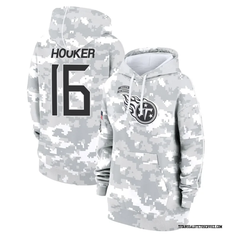 Women's Hendon Hooker Tennessee Titans Camo Arctic 2024 Salute to Service Club Fleece Pullover Hoodie