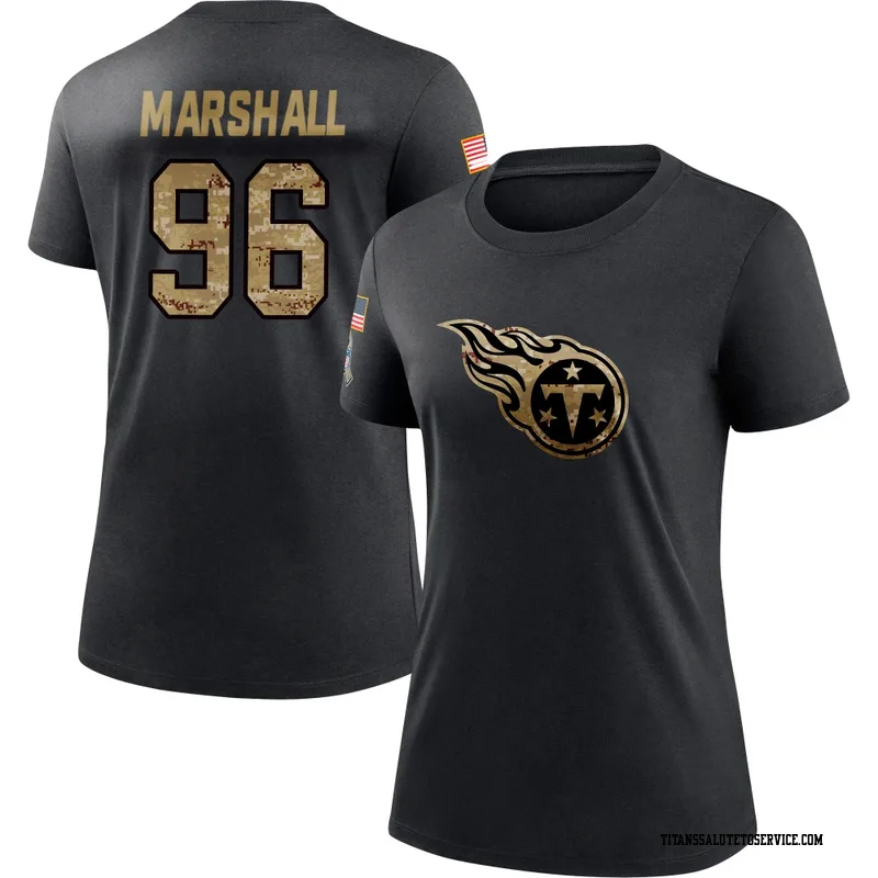 Women's Jackie Marshall Tennessee Titans Black 2020 Salute To Service Performance T-Shirt