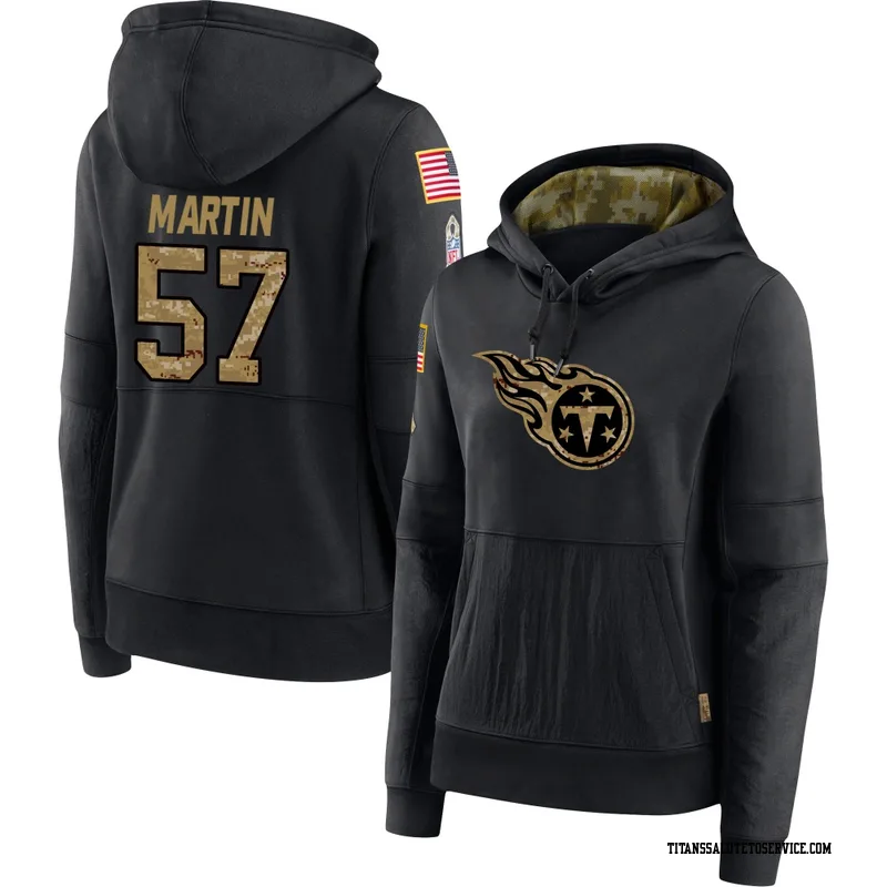Women's Jacob Martin Tennessee Titans Black 2020 Salute to Service Sideline Performance Pullover Hoodie