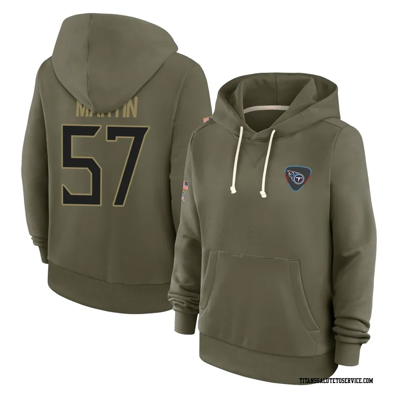 Women's Jacob Martin Tennessee Titans Olive 2025 Salute to Service Hoodie