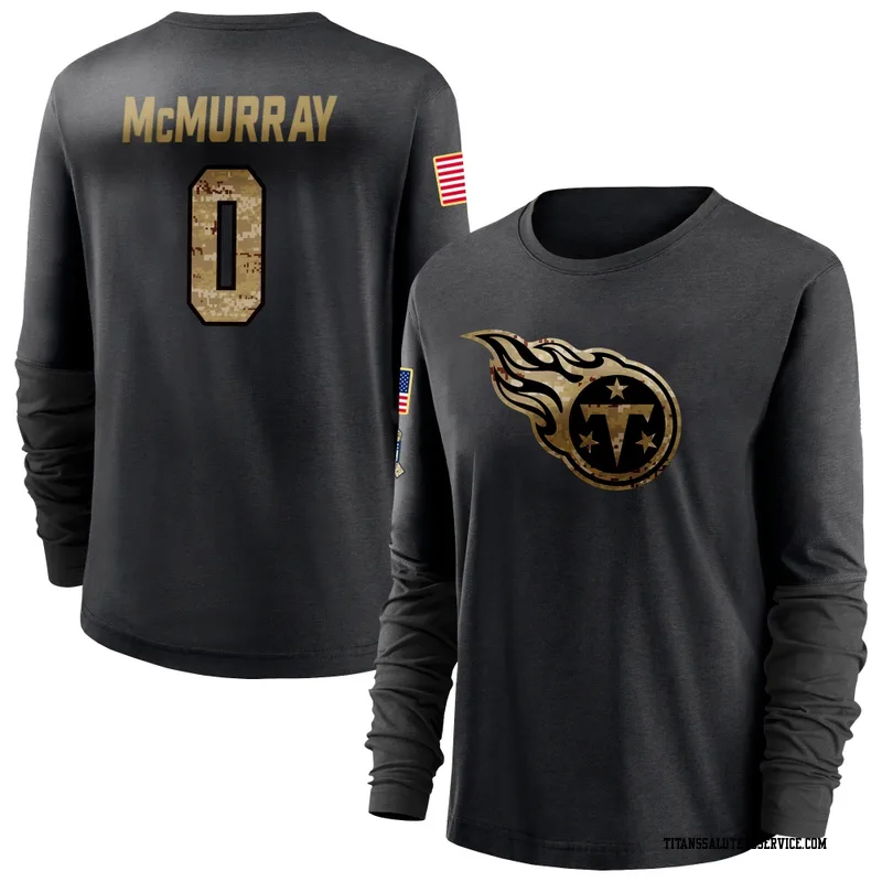 Women's Jalen McMurray Tennessee Titans Black 2020 Salute To Service Sideline Performance Long Sleeve T-Shirt