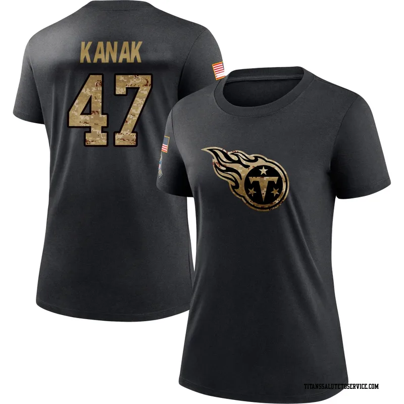 Women's Jaren Kanak Tennessee Titans Black 2020 Salute To Service Performance T-Shirt