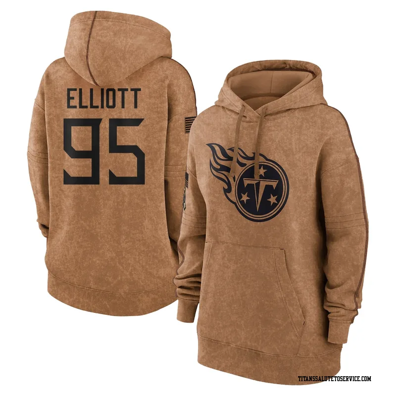 Women's Jordan Elliott Tennessee Titans Brown 2023 Salute To Service Pullover Hoodie
