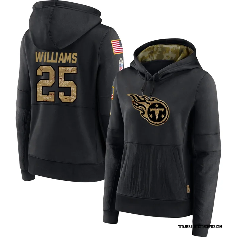 Women's Joshua Williams Tennessee Titans Black 2020 Salute to Service Sideline Performance Pullover Hoodie