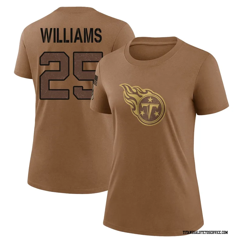 Women's Joshua Williams Tennessee Titans Legend Brown 2023 Salute To Service Performance T-Shirt
