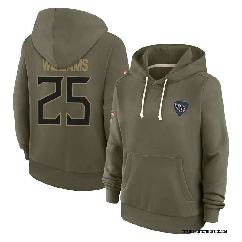 Women's Joshua Williams Tennessee Titans Olive 2025 Salute to Service Hoodie