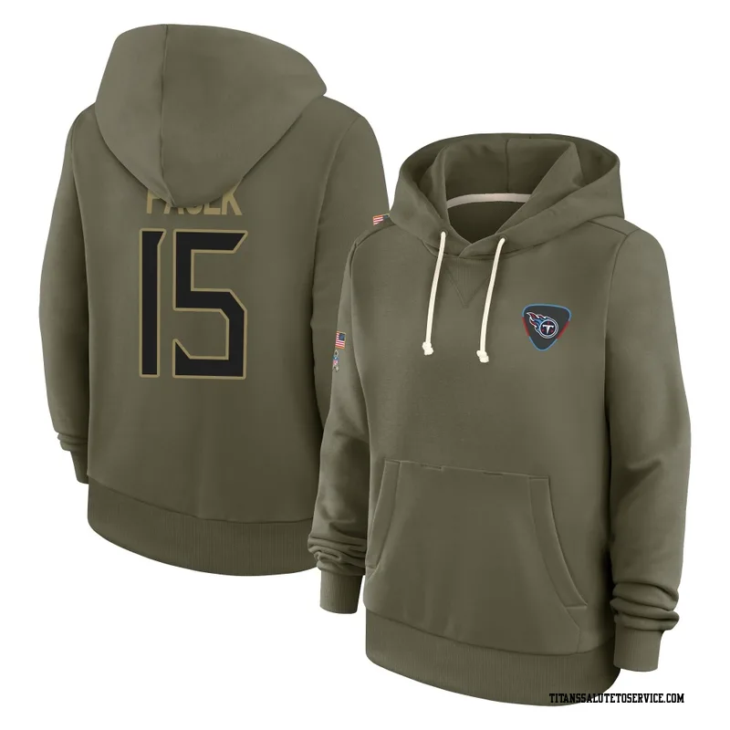 Women's Keldric Faulk Tennessee Titans Olive 2025 Salute to Service Hoodie