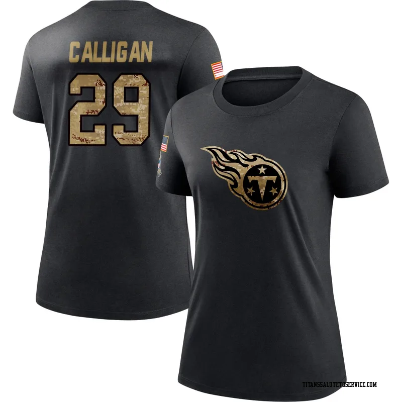 Women's Keydrain Calligan Tennessee Titans Black 2020 Salute To Service Performance T-Shirt
