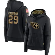 Women's Keydrain Calligan Tennessee Titans Black 2020 Salute to Service Sideline Performance Pullover Hoodie