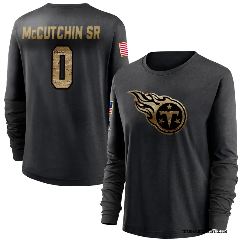 Women's Latrell McCutchin Sr. Tennessee Titans Black 2020 Salute To Service Sideline Performance Long Sleeve T-Shirt