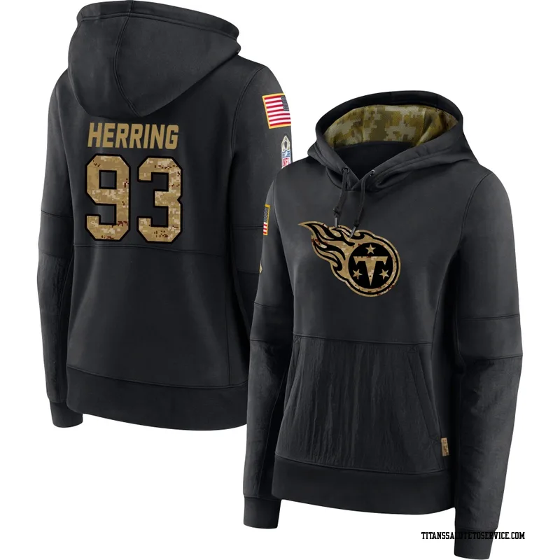 Women's Malik Herring Tennessee Titans Black 2020 Salute to Service Sideline Performance Pullover Hoodie