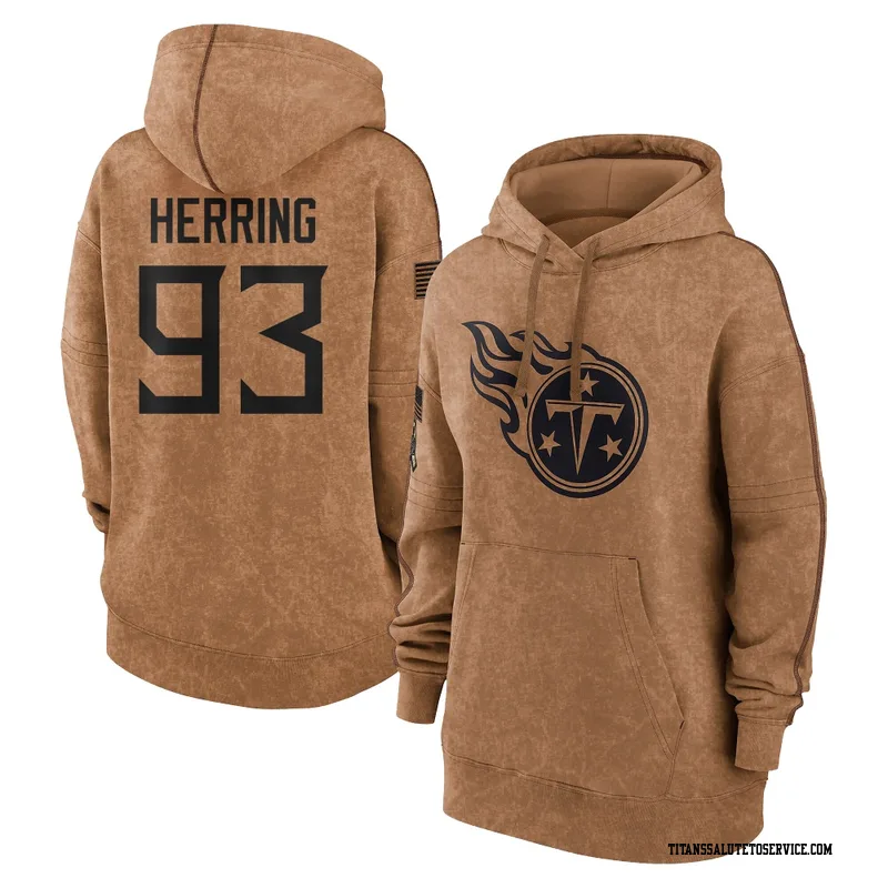 Women's Malik Herring Tennessee Titans Brown 2023 Salute To Service Pullover Hoodie