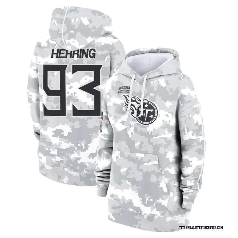 Women's Malik Herring Tennessee Titans Camo Arctic 2024 Salute to Service Club Fleece Pullover Hoodie