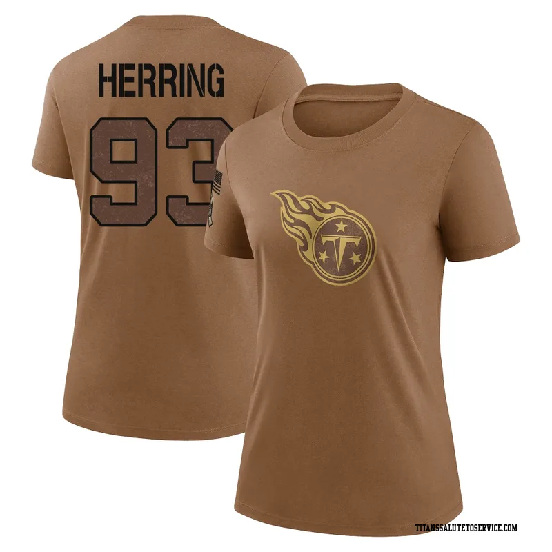 Women's Malik Herring Tennessee Titans Legend Brown 2023 Salute To Service Performance T-Shirt