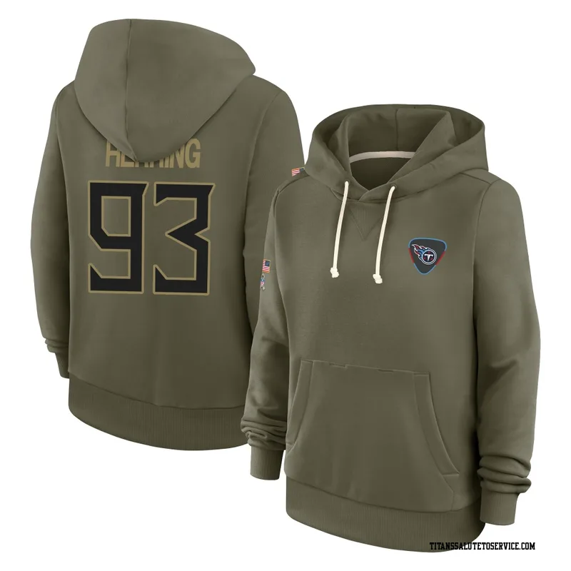 Women's Malik Herring Tennessee Titans Olive 2025 Salute to Service Hoodie