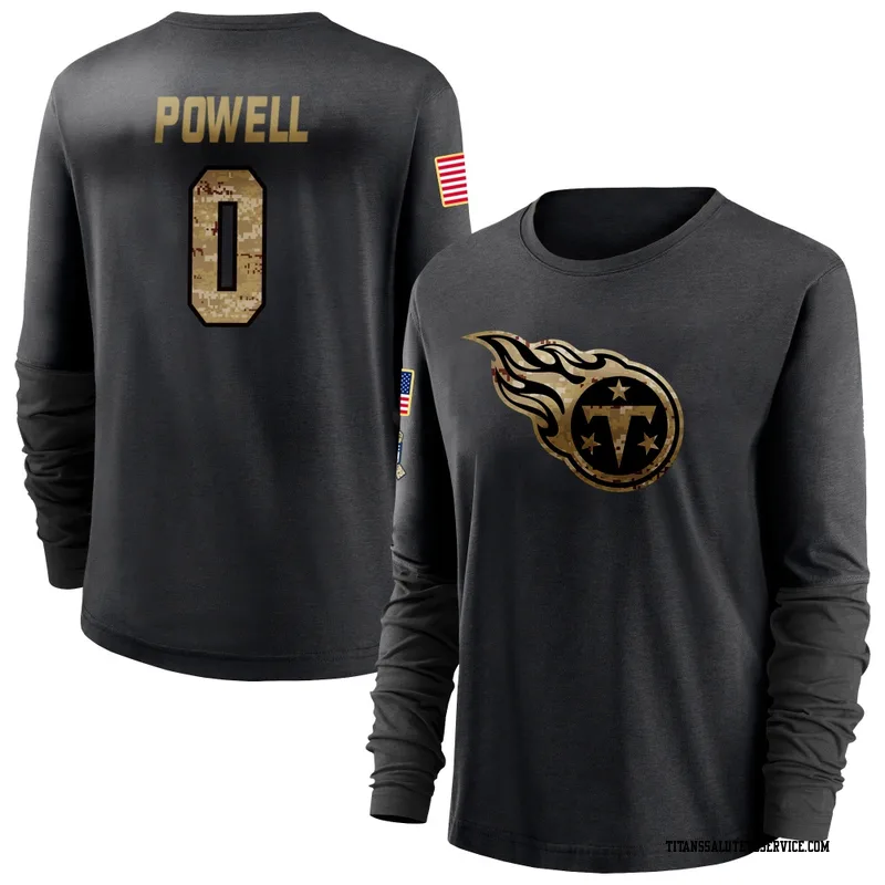 Women's Mani Powell Tennessee Titans Black 2020 Salute To Service Sideline Performance Long Sleeve T-Shirt