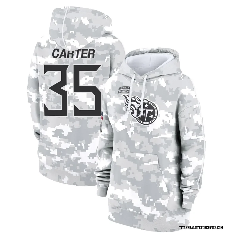 Women's Michael Carter Tennessee Titans Camo Arctic 2024 Salute to Service Club Fleece Pullover Hoodie