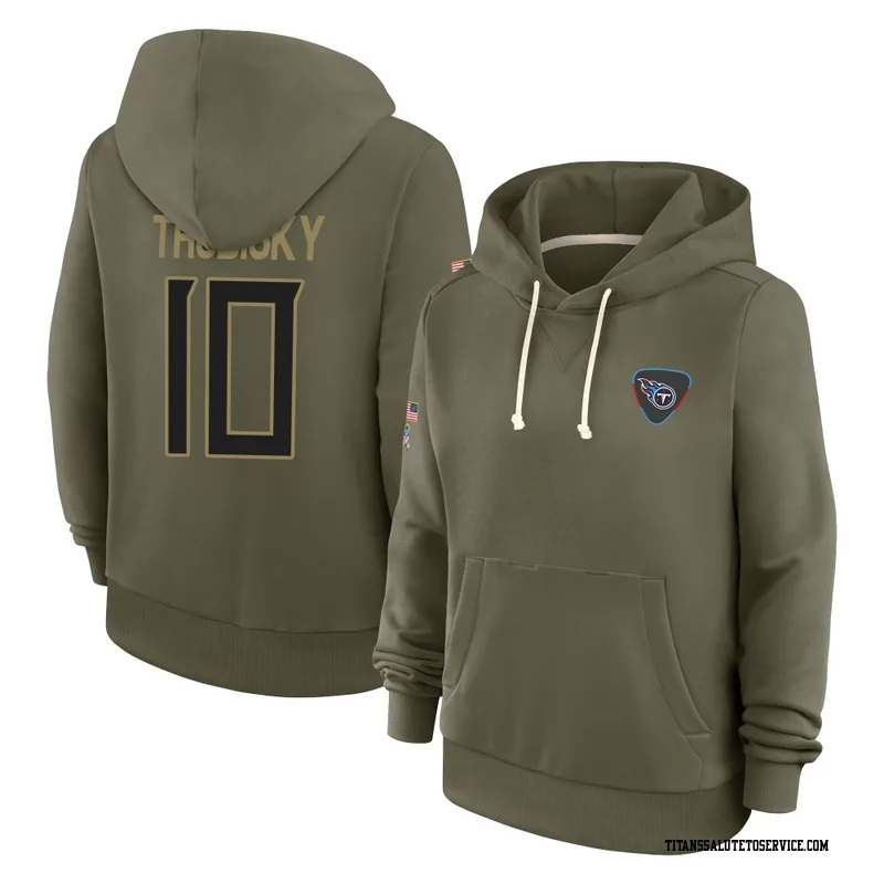 Women's Mitchell Trubisky Tennessee Titans Olive 2025 Salute to Service Hoodie