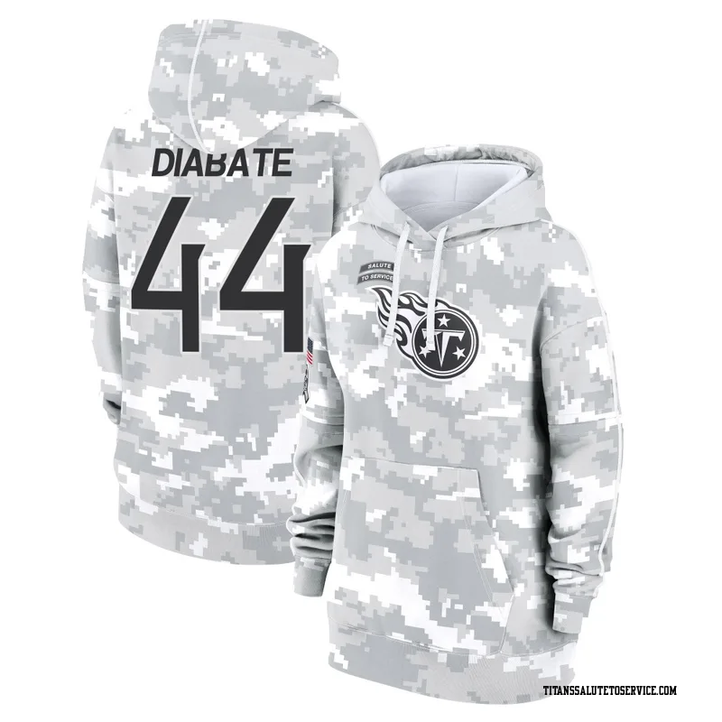 Women's Mohamoud Diabate Tennessee Titans Camo Arctic 2024 Salute to Service Club Fleece Pullover Hoodie