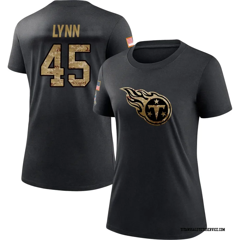 Women's Nate Lynn Tennessee Titans Black 2020 Salute To Service Performance T-Shirt