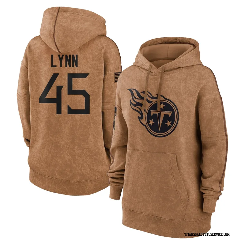 Women's Nate Lynn Tennessee Titans Brown 2023 Salute To Service Pullover Hoodie