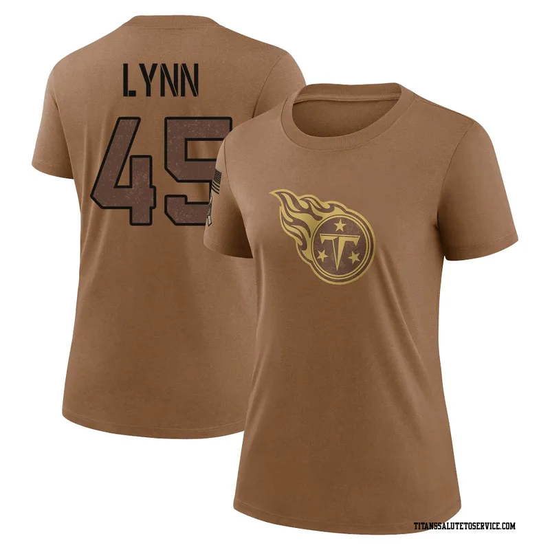 Women's Nate Lynn Tennessee Titans Legend Brown 2023 Salute To Service Performance T-Shirt