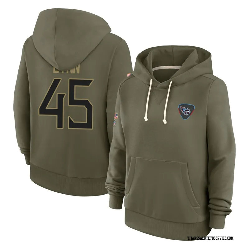 Women's Nate Lynn Tennessee Titans Olive 2025 Salute to Service Hoodie