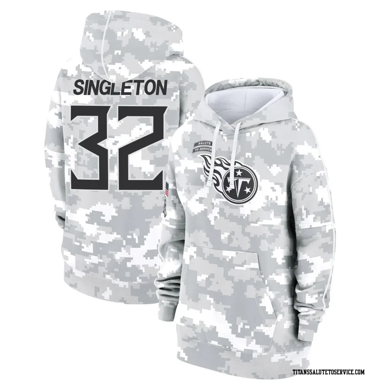 Women's Nicholas Singleton Tennessee Titans Camo Arctic 2024 Salute to Service Club Fleece Pullover Hoodie